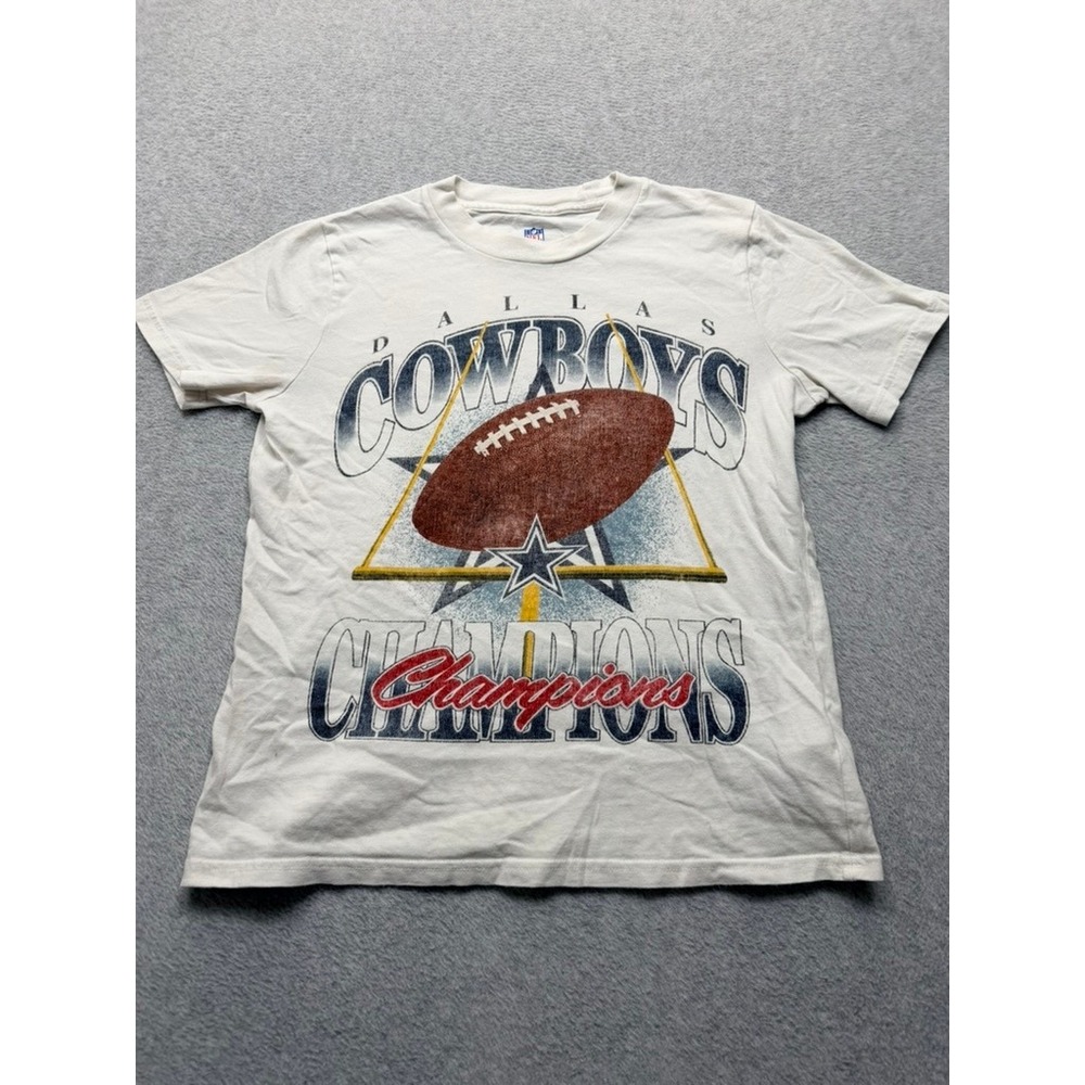 Vintage Dallas Cowboys Champions Kids Graphic T-Shirt White NFL Football Tee